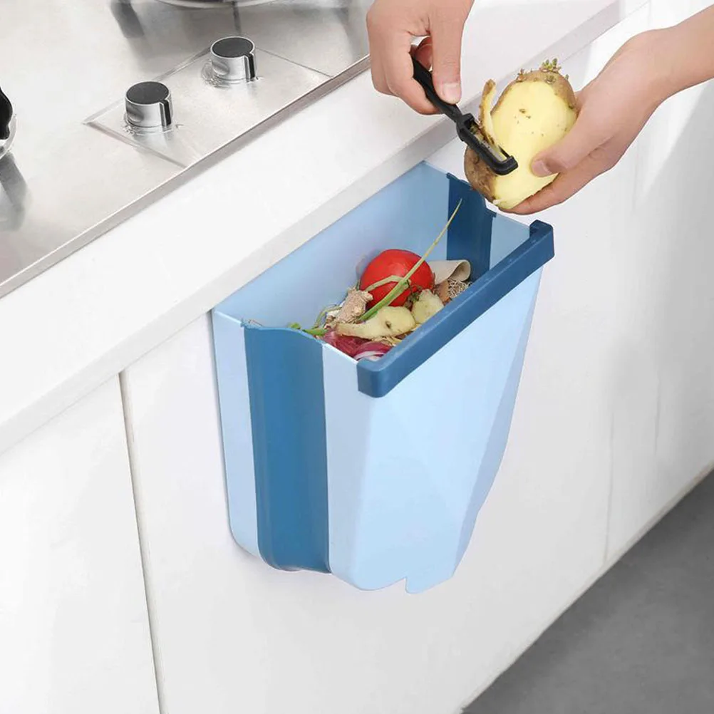 

Wall Mounted Folding Can Environmentally Friendly Rubbish Bin For Kitchen Garbage Storage Container Household Wall Trash