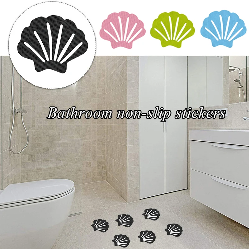 12pcs PEVA Anti Slip Sticker Shell Shaped Anti-slip Strips Self-Adhesive Shower Stickers Safety Tape  Non Slip Bathtub Bathroom