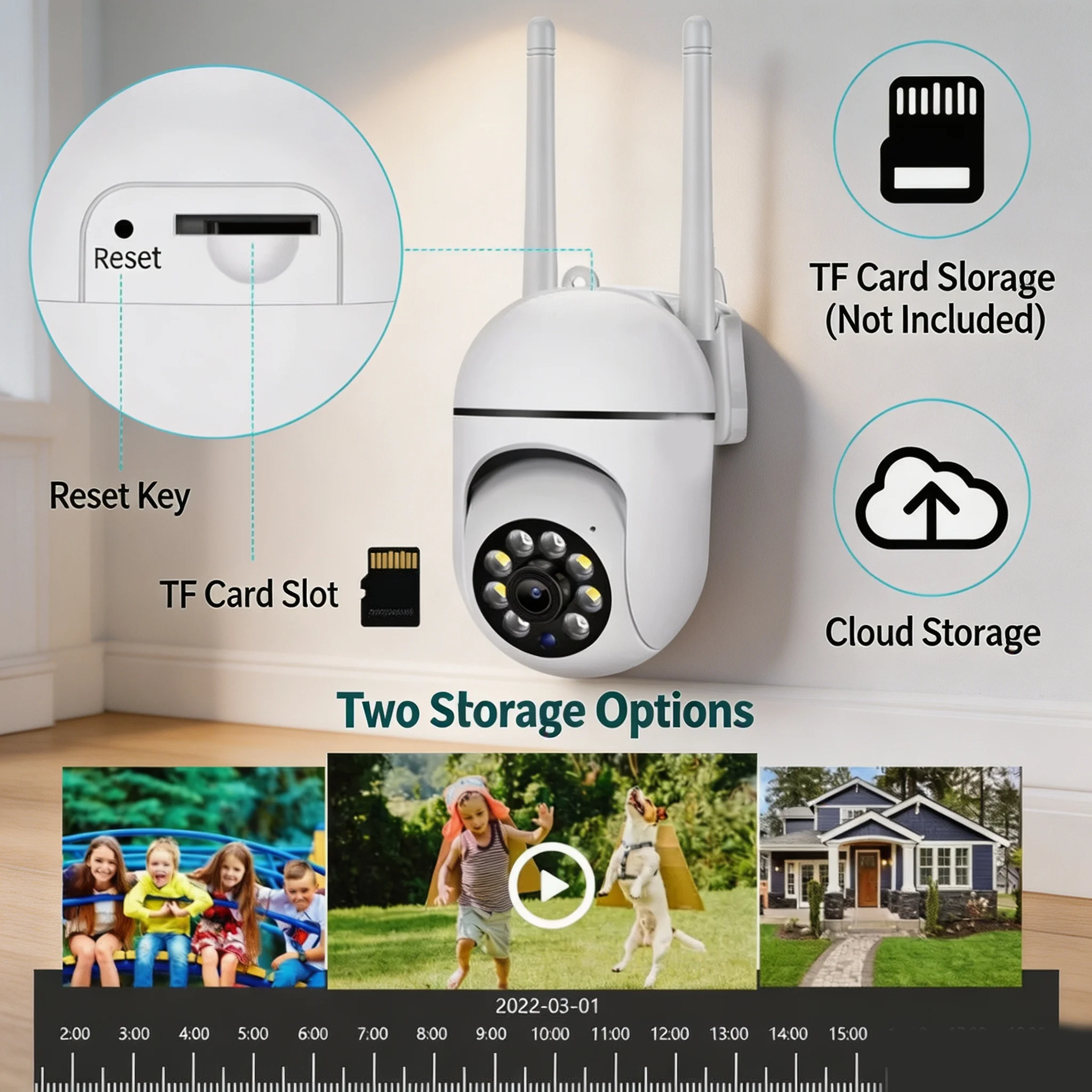 Wireless Wifi Camera Connected to Mobile Phone for Remote Voice Intercom, Rotating Home Indoor High-Definition Video Monitor