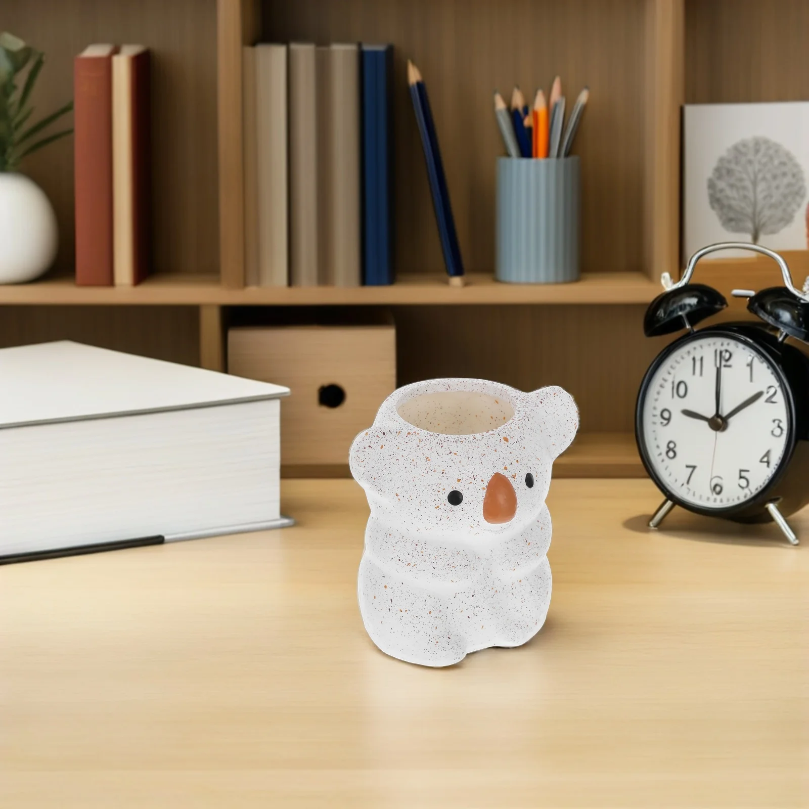 الراتنج حامل قلم لطيف كوالا الحيوان حامل القلم الرصاص فرشاة للمكياج المنظم سلة المهملات الصغيرة أواني المطبخ الحاويات مكتب مكتب #5