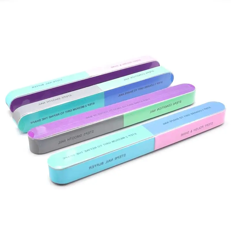 2 Pieces Multi-Surface 7 Step Nail Buffer File Block Professional Sandpaper Nail Shine Buffer Reusable Manicure Polishing Tool