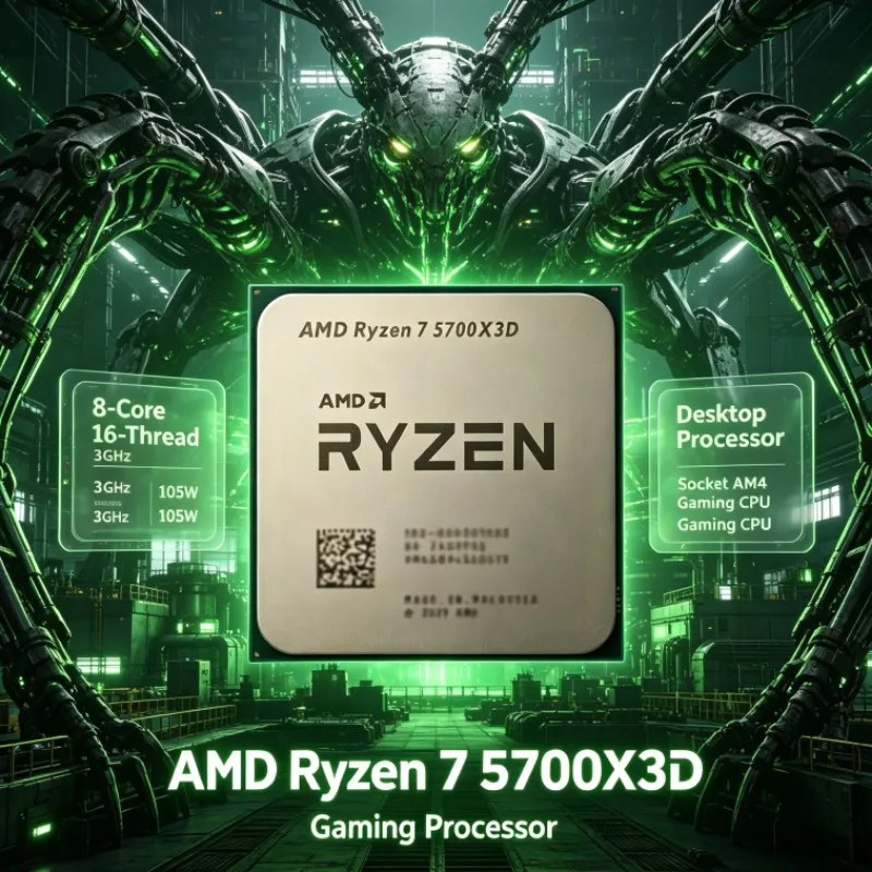 AMD Ryzen 7 5700X3D Desktop Computer Processor 8-Core 16-Thread 3.0GHz Up to 4.1GHz 105W Socket AM4 DDR4