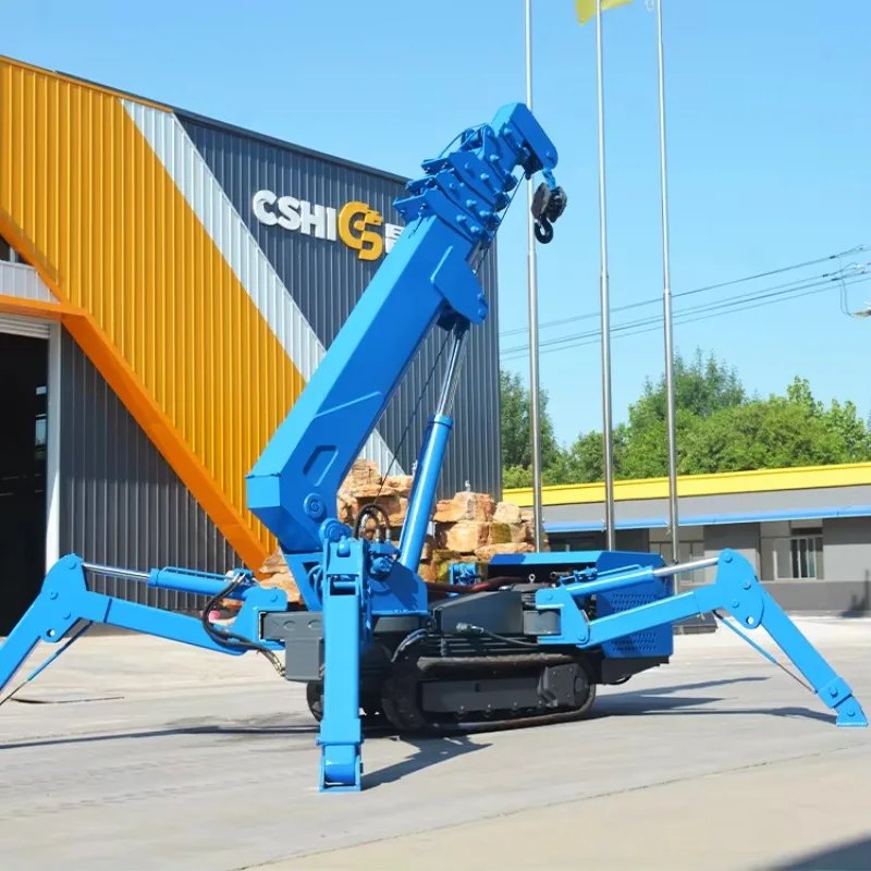 2.5T Electric Hydraulic Spider Crane Mini Crawler Crane For Indoor Glass Installation Lifting Works