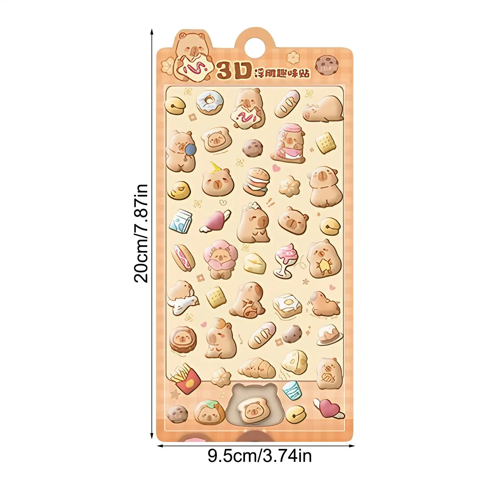 ملصقات ثلاثية الأبعاد كابيبارا الديكور ملصقات الزخرفية للأطفال الفتيات المراهقين الكبار هدايا الحفلات جراب هاتف سجل القصاصات مخطط