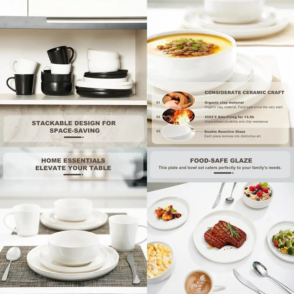 

4-Person Handcrafted Ceramic Dinnerware Set with Mugs, Rustic Terracotta Design, Durable & Dishwasher/Microwave Safe