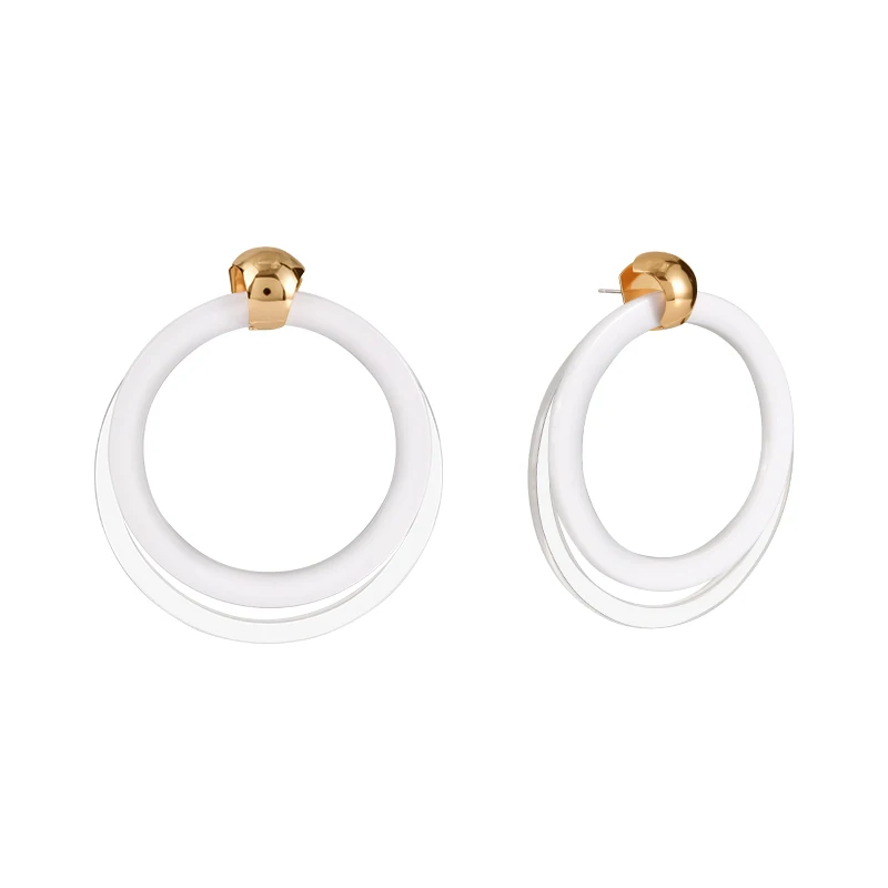 

Fashion round decorative large earrings, personalized fashion vacation double circle temperament earrings