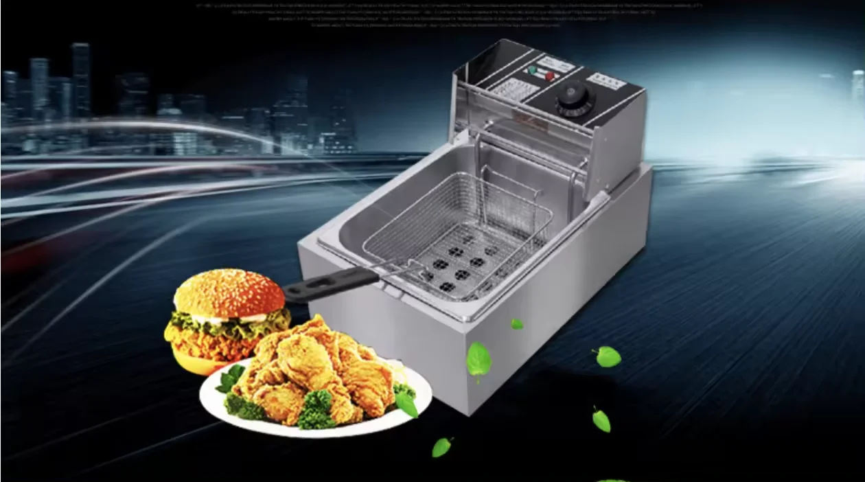 Equipamento comercial de fast food elétrico de aço inoxidável batatas fritas frango frito fritadeira