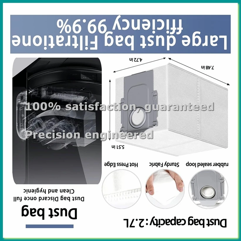 Compatible for Saros 10R / S9 MaxV Slim Spare Parts Main Side Brush Filter Mop Dust Bag Accessories Consumables-A46I