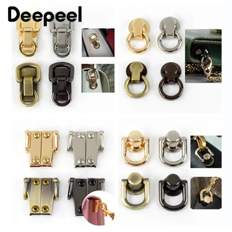 5Pcs Metal Buckles Bag Side Clip Clasps for Handbag Strap Chain Hanger Connector Screw Decoration Hook DIY Hardware Accessories