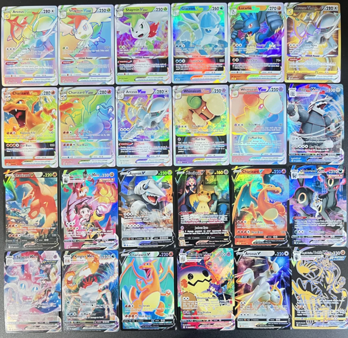 

PTCG Pokemon Vmax Vstar Shiny Holo Trading Cards 100 Pieces Flash Cards Featuring Pikachu Charizard For Adult Collectors