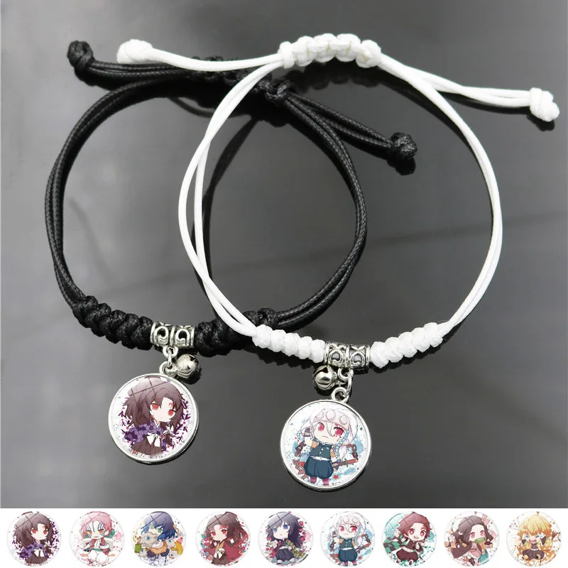 Kamado Tanjirou Kamado Nezuko Hashibira Inosuke Popular Anime Secondary Peripheral Accessories Braided Bracelet Fashion Jewelry