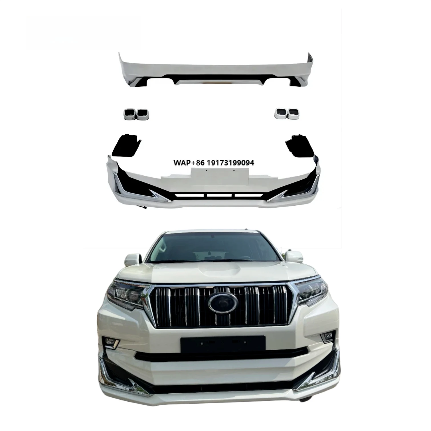 

Body Kits for To-yo-ta Prado 2010-2020 Upgrade to Mode-llista Mmodified Kit Front and Rear Lips Exhaust Rear Diffuser Car Parts