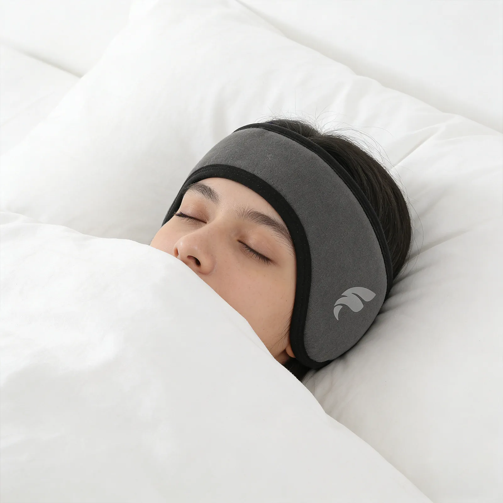 3Pcs Noise Reduce Sleep Mask Ear Covers Hook Loop Headband Adjustable Blackout Wrap Eye Cover for Travel Dorm Meditation