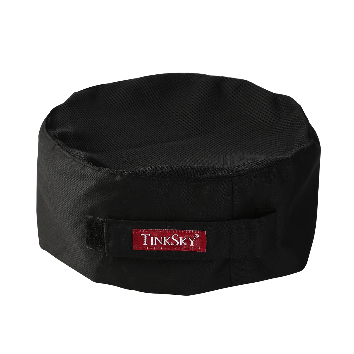 TINKSKY-gorro de chef profesional con calavera de malla transpirable, con correa ajustable, talla única, color negro