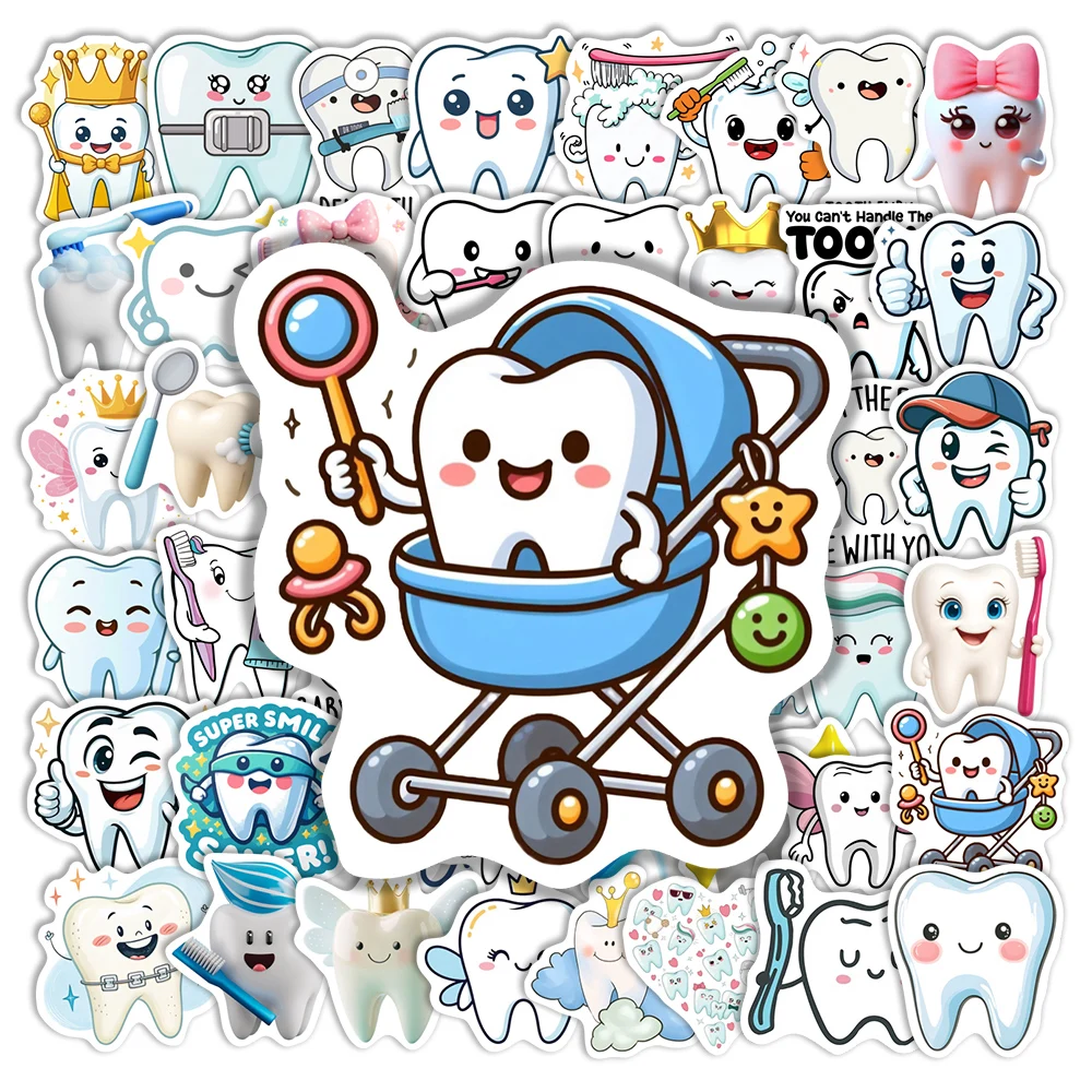 Kids Toys Laptop - Cute Cartoon Dental Health Stickers Waterproof
