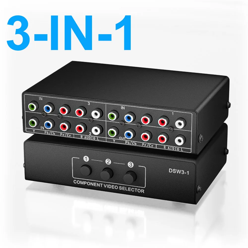 4X1/3X1 Ypbpr Component Video&Audio Switch 3/4 in 1 out 5 RCA Ypbpr component Video selector Switch box