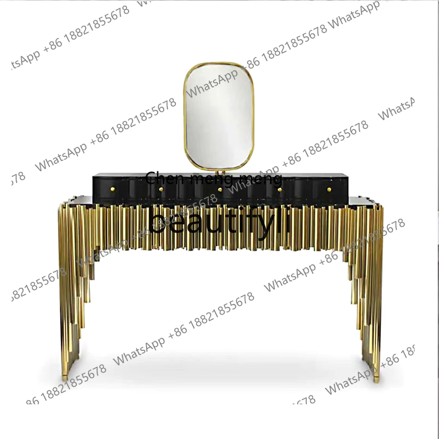 

Italian stainless steel dresser fashion makeup table large apartment storage cabinet