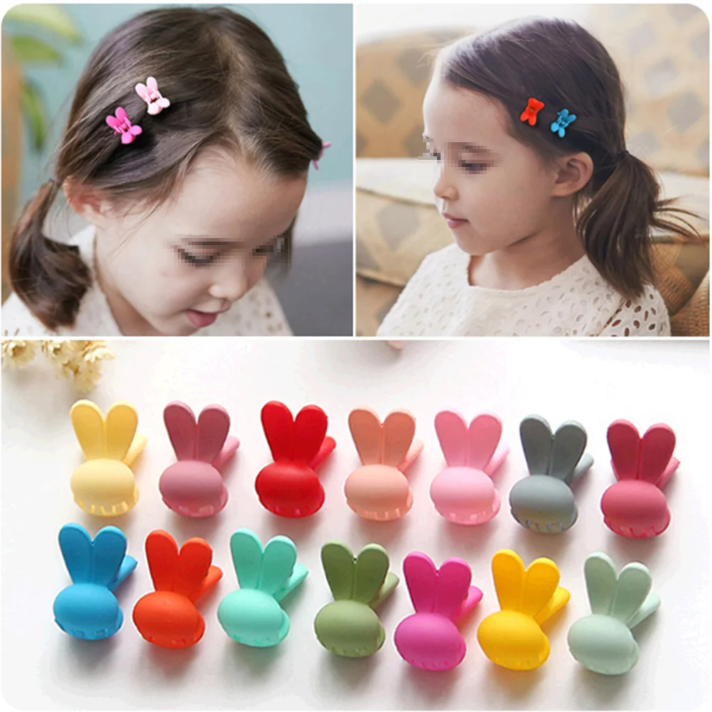 

30 шт., мини-заколки с когтями из кроличьей шерсти, красочные прочные аксессуары для волос для маленьких девочек, зажим для челки, детский подарок