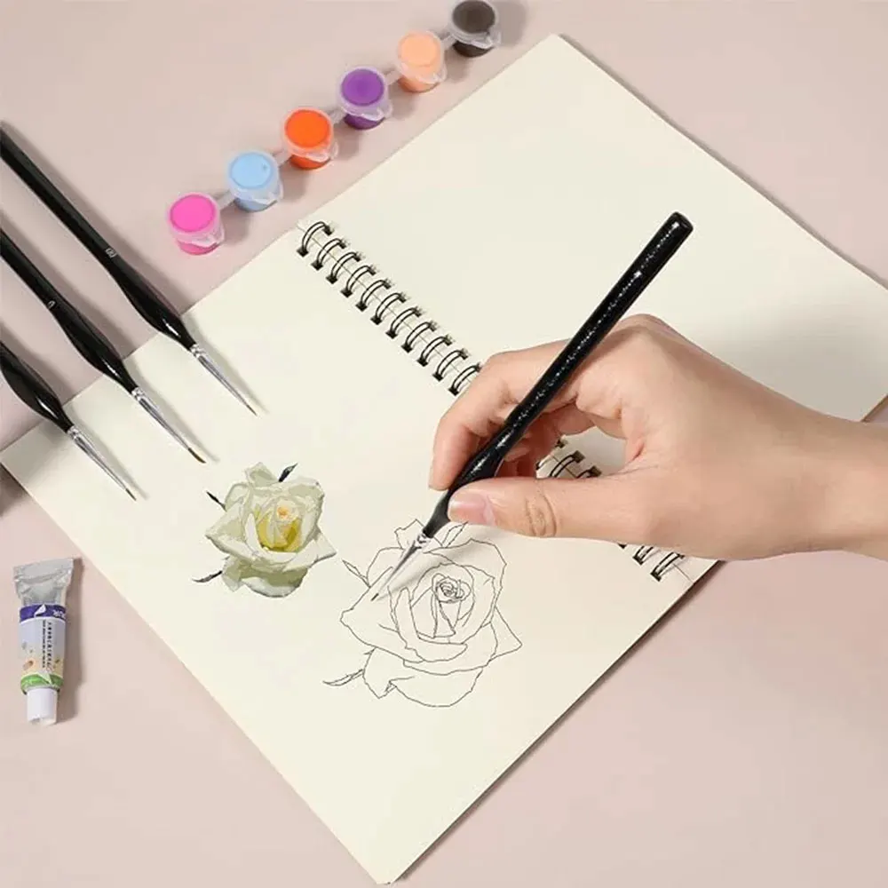 10 قطع من الفرش الدقيقة، 5 أحجام من فرش التفاصيل الدقيقة، مجموعة فرش الفنان الأكريليك، فرش الطلاء حسب الأرقام للألوان المائية والزيتية