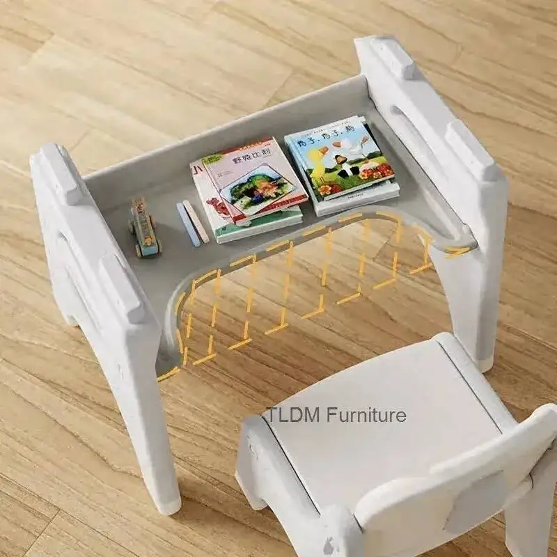 Bureau en plastique meubles pour enfants Table d'étude pour enfants maison maternelle jeu Table d'apprentissage et chaise ensemble jouet bureau p