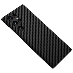 Ultra Slim Fit Carbon Fiber Texture Pattern PC Case For Samsung Galaxy S25 Ultra S24 Plus Business Shockproof Phone Cover Conque