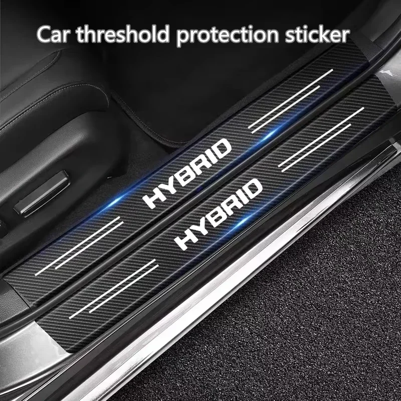 Schutzaufkleber für Autotürschwellen aus Kohlefaser für Toyota Prius Camry Rav4 Yaris Crown Auris Hybrid Synergy Drive – Detail 3