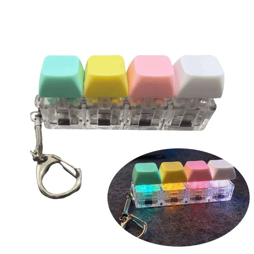 Pass Time Portable Fidget Keyboard 4 Keys Anti-Anxiety Fidget Keychain Gift Fun Keyboard Fidget Office