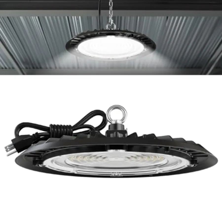 Sunco UFO LED High Bay Light, 150W, 19500 Lumens, 6000k Ultra Bright Commercial Shop Lights for Warehouse, Factory, Workshop, G