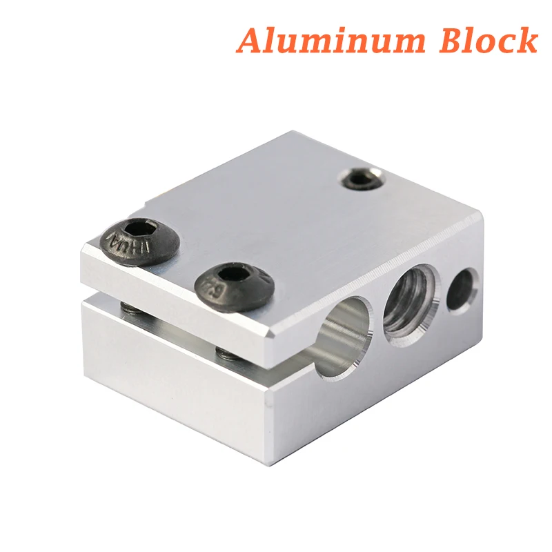 Premium V6 Volcano Aluminum or Plated Copper Heat Block for PT100 HT-100K Hotend 3D Printer Titan Extruder Heated Block