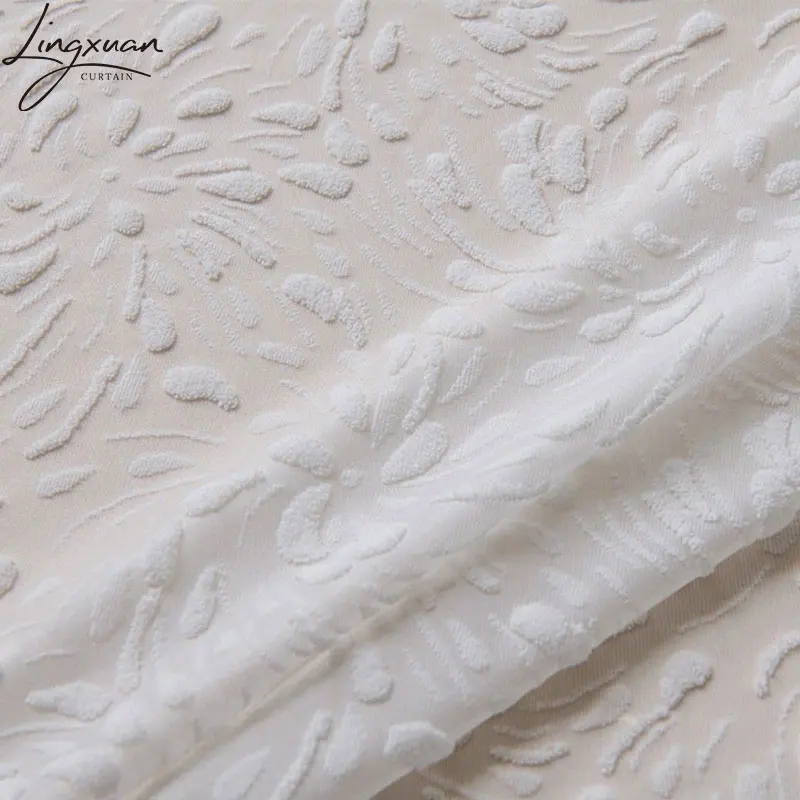 Modern Sheer Voile Curtain Embroidery Tulle For Living Room Bedroom Window Kitchen Patterned Relief Curtain Drapes Blinds