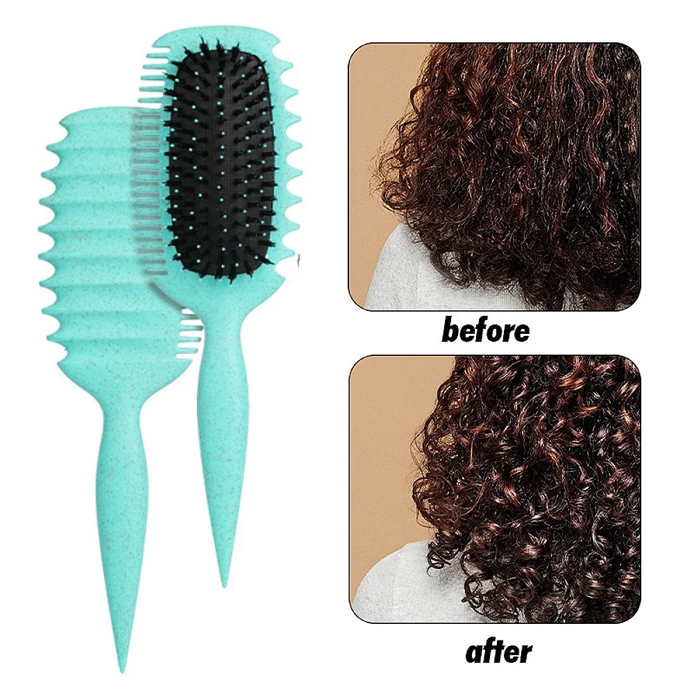 

Curls Define Styling Brush Curly Detangling Hair Brush Women Tangled Hair Comb Boar Bristle Scalp Massage Combs Styling Tools