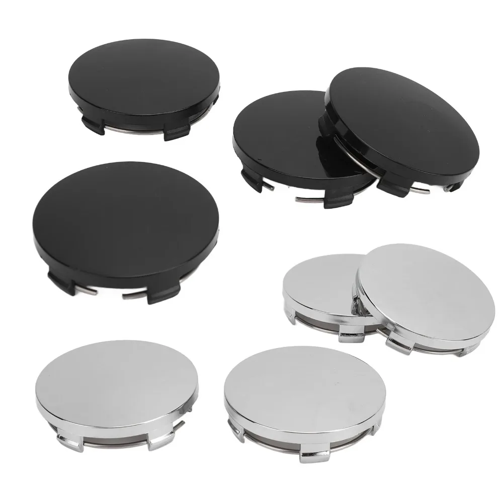 4Pcs 60mm ABS Wheel Hub Center Caps - Universal Snap-in Cover for Cars/Trucks, Anti-Falling & UV Resistant (Black/Silver)