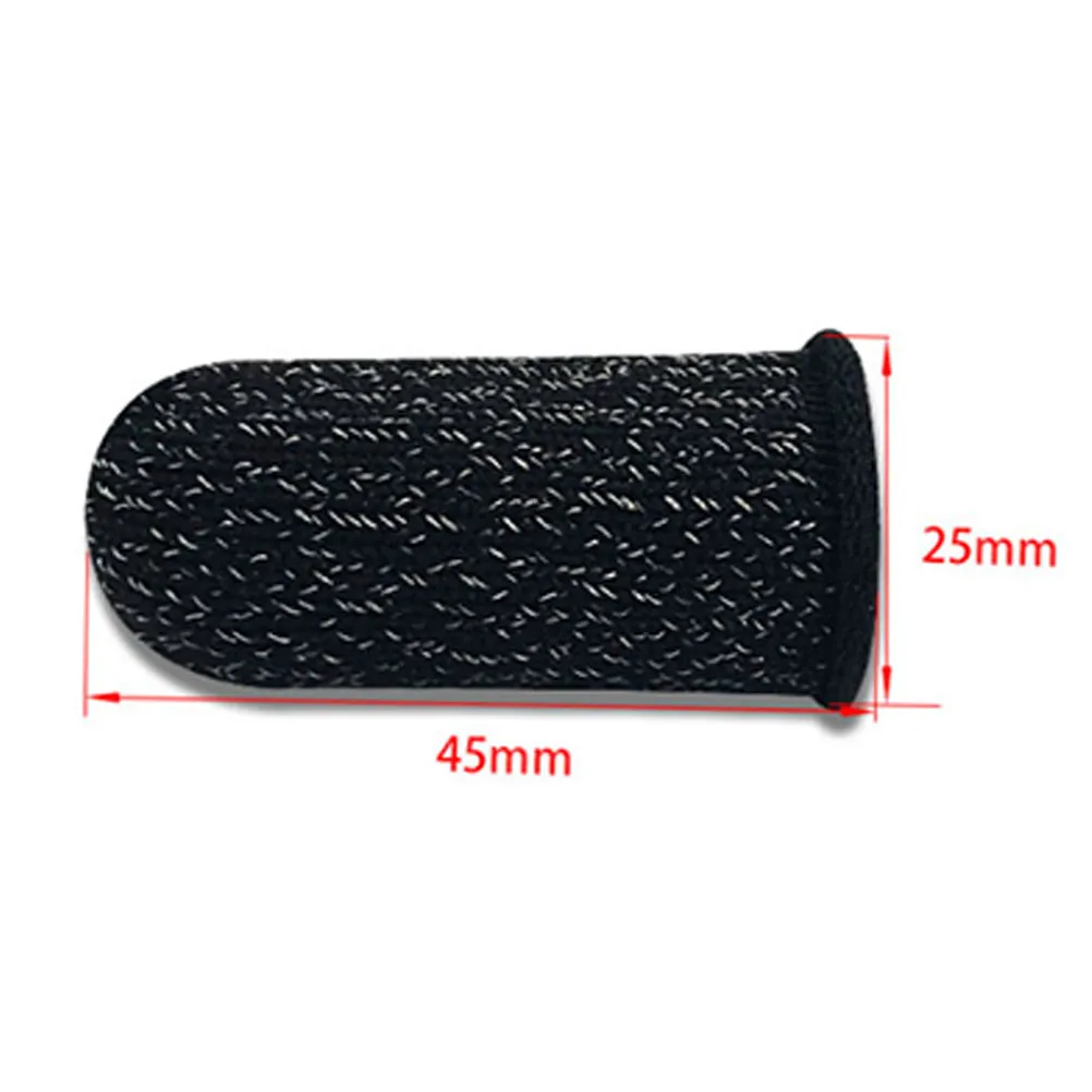 10Pcs Black Nylon Finger Covers Wear-Resistant Elastic Sweat-Proof Game Accessories for Adults Touch-Screen Mobile Phone Use