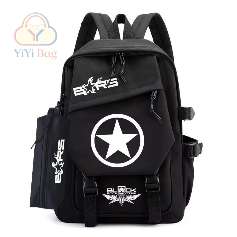 BLACK ROCK SHOOTER Backpack Pencil Case Set Kuroi Mato Cartoon Print Student School Bag Daypack Large Capacity Travel Book Bag