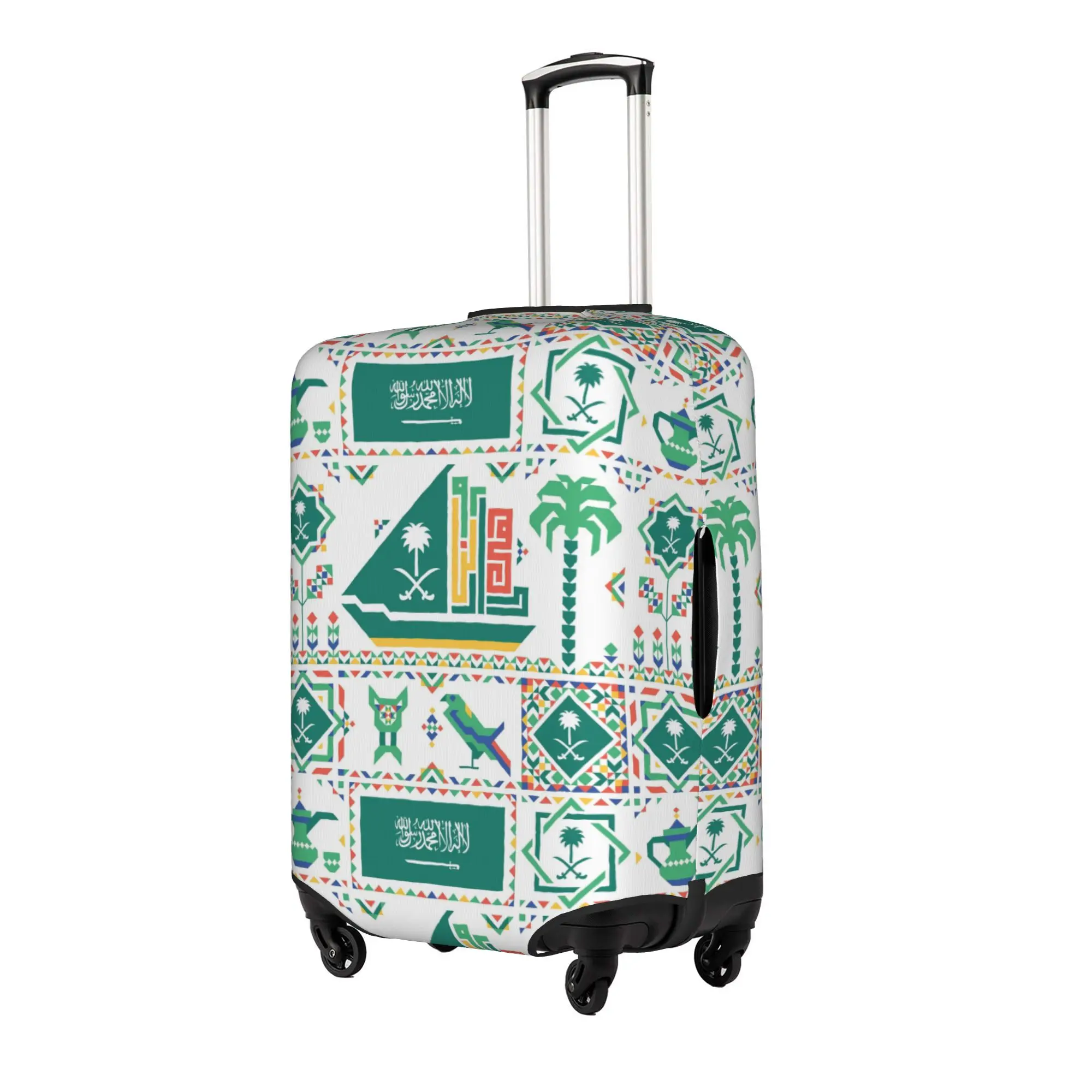 Arabic Calligraphy Emblem Saudi Arabia Flag Luggage Cover Elastic  Travel Suitcase Protective Covers Suit For 18-32 inch