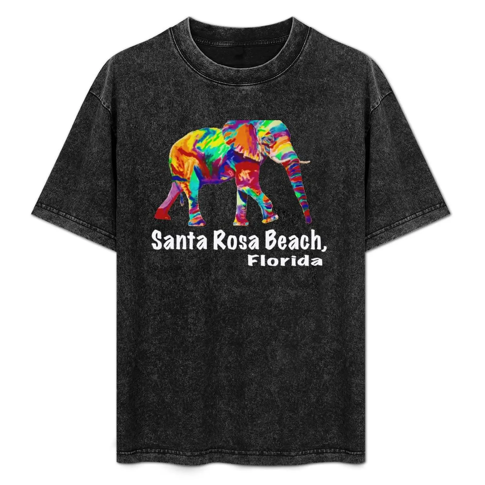 

Rainbow Elephant Santa Rosa Beach, Florida Shirt T-Shirt Fashion Simple Casual Tee Shirt