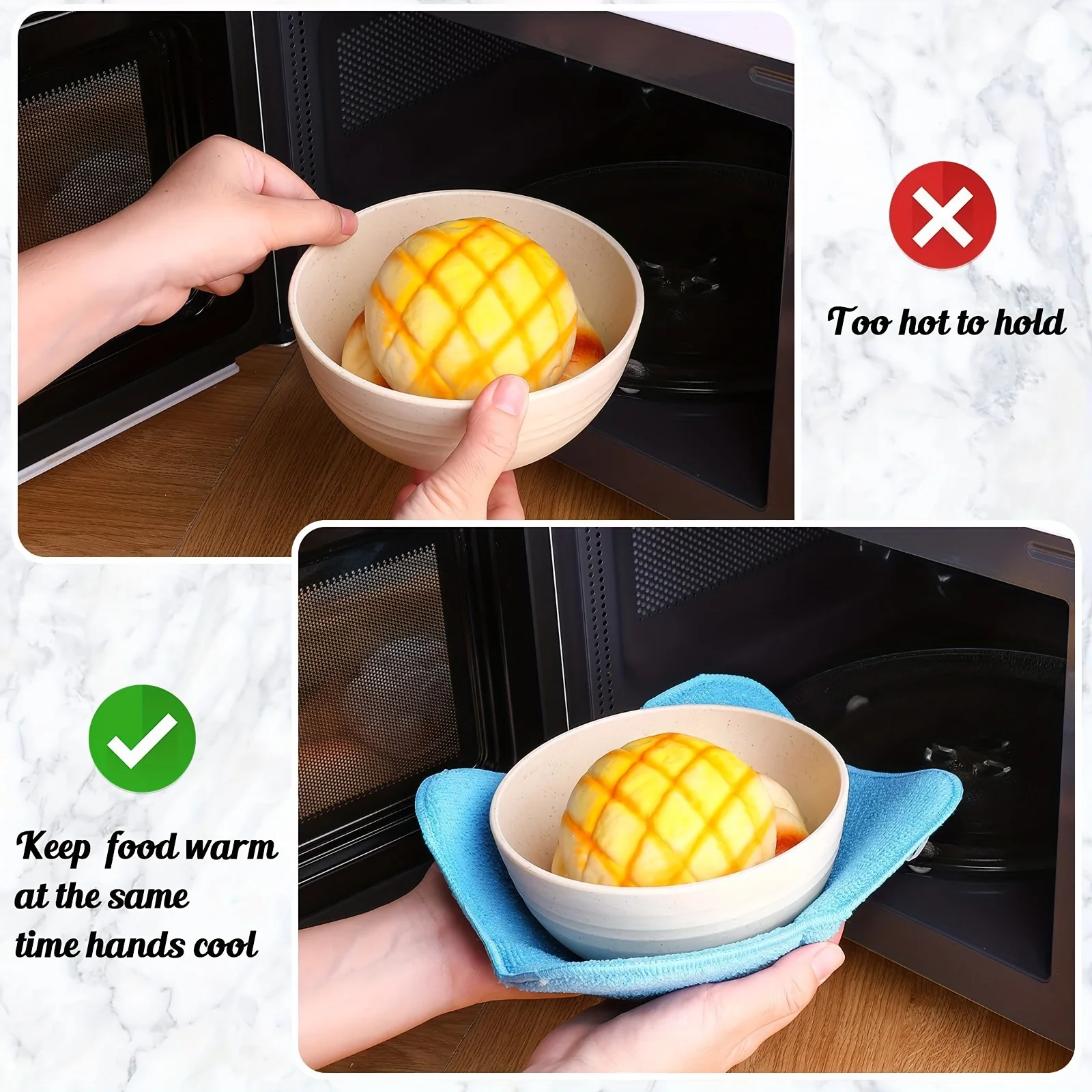 4pcs/1pc Set Microwave Bowl Cozy Holders for Hot Food Set of 4 Hot Pads for Bouillon Cups Multipurpose Heat Proof Plate Holder - view 5