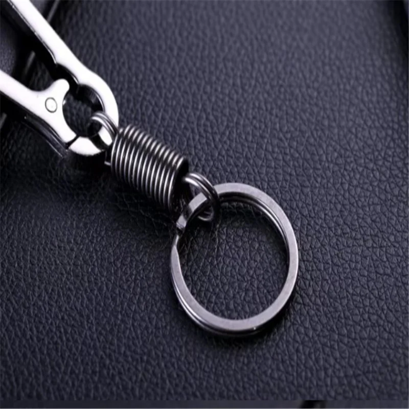 Spring Keychain Climbing Hook Car Keychain Simple Strong Carabiner Shape Keychain Accessories Metal Vintage Keychain