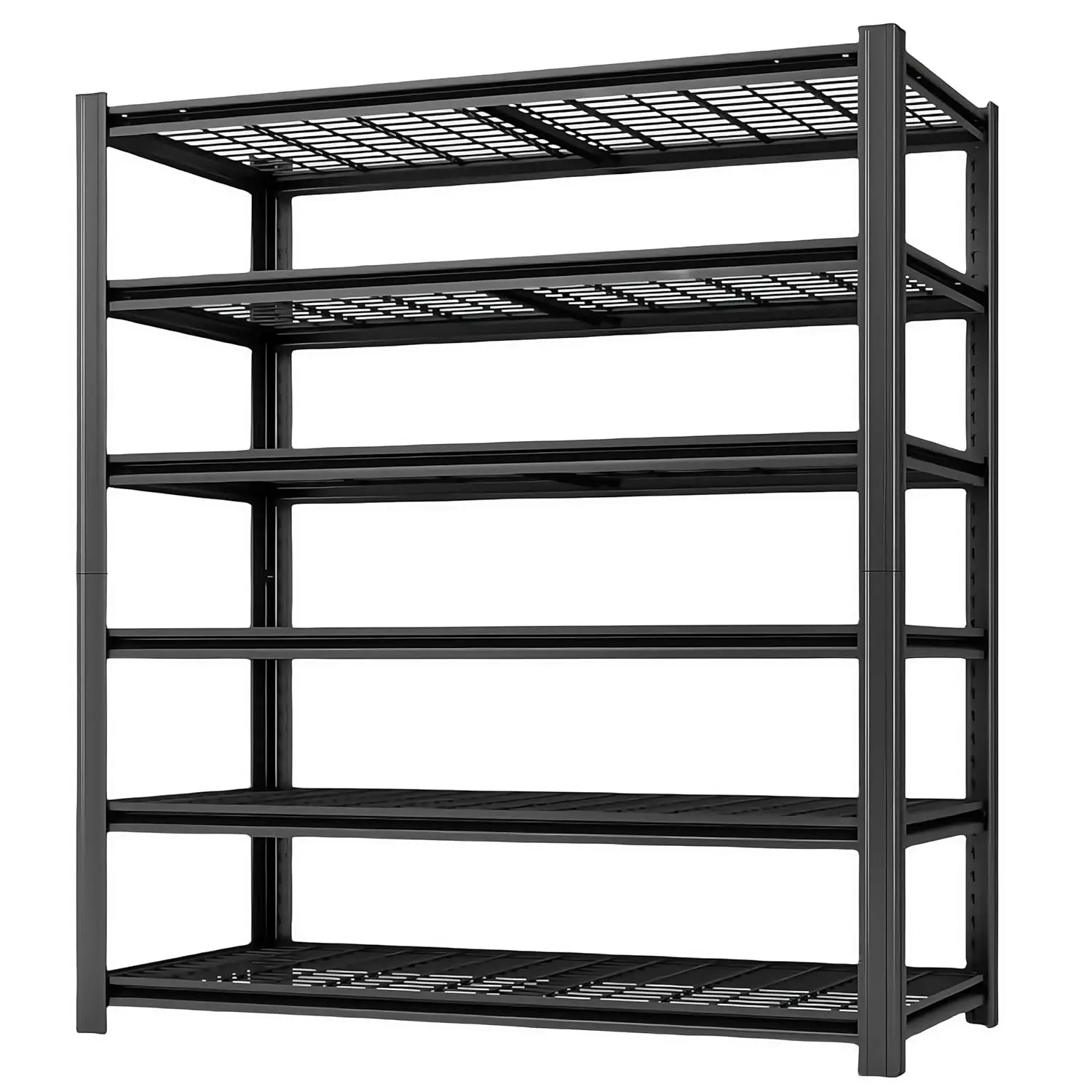 

6-ярусный металлический стеллаж, регулируемые полки для хранения, 84 дюйма (В) x 55 дюймов (Ш) x 24 дюйма (Г), сверхпрочные гаражные полки, на заказ