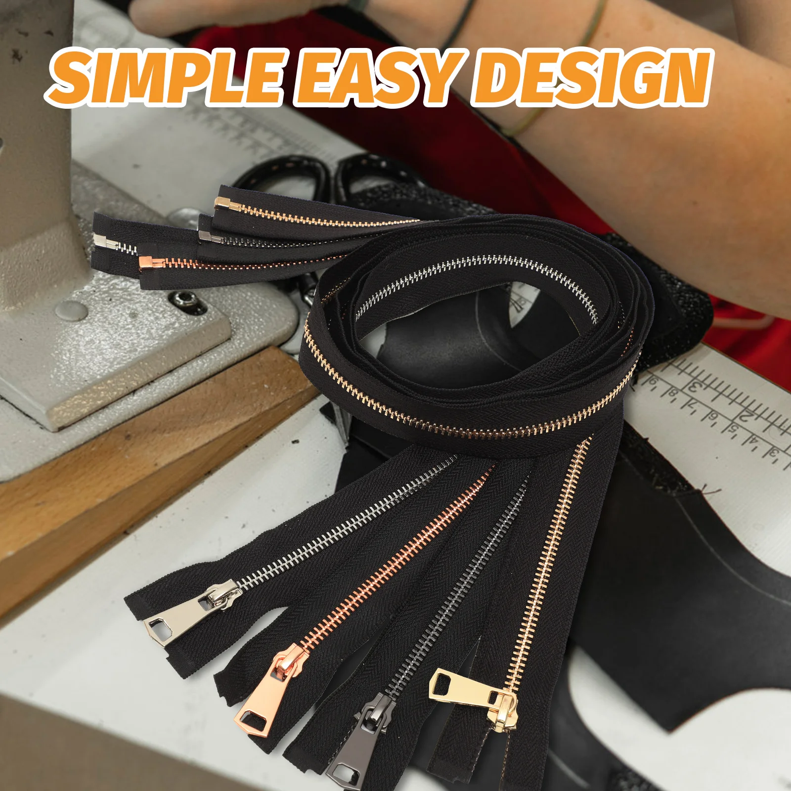 

8Pcs Sewing Zippers Metal Zipper Straps for DIY Crafts Pouches Pet Clothing Coat Pants Zipper Replacement DIY Sewing Zippers