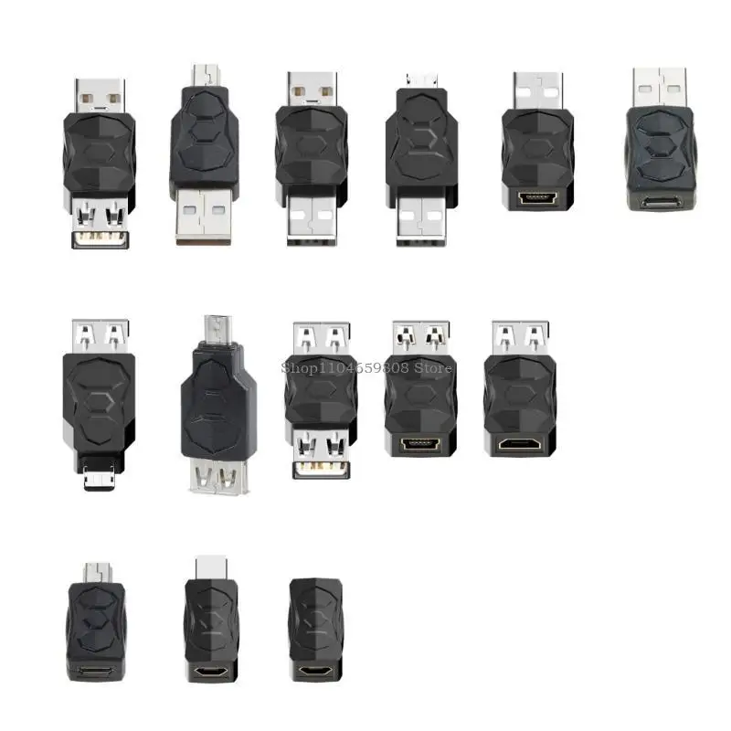 Usb to Micro USB Mini USB Adapter Two Way Converter Support Charging Data Sync 480Mbps Connector Two Way Adapter