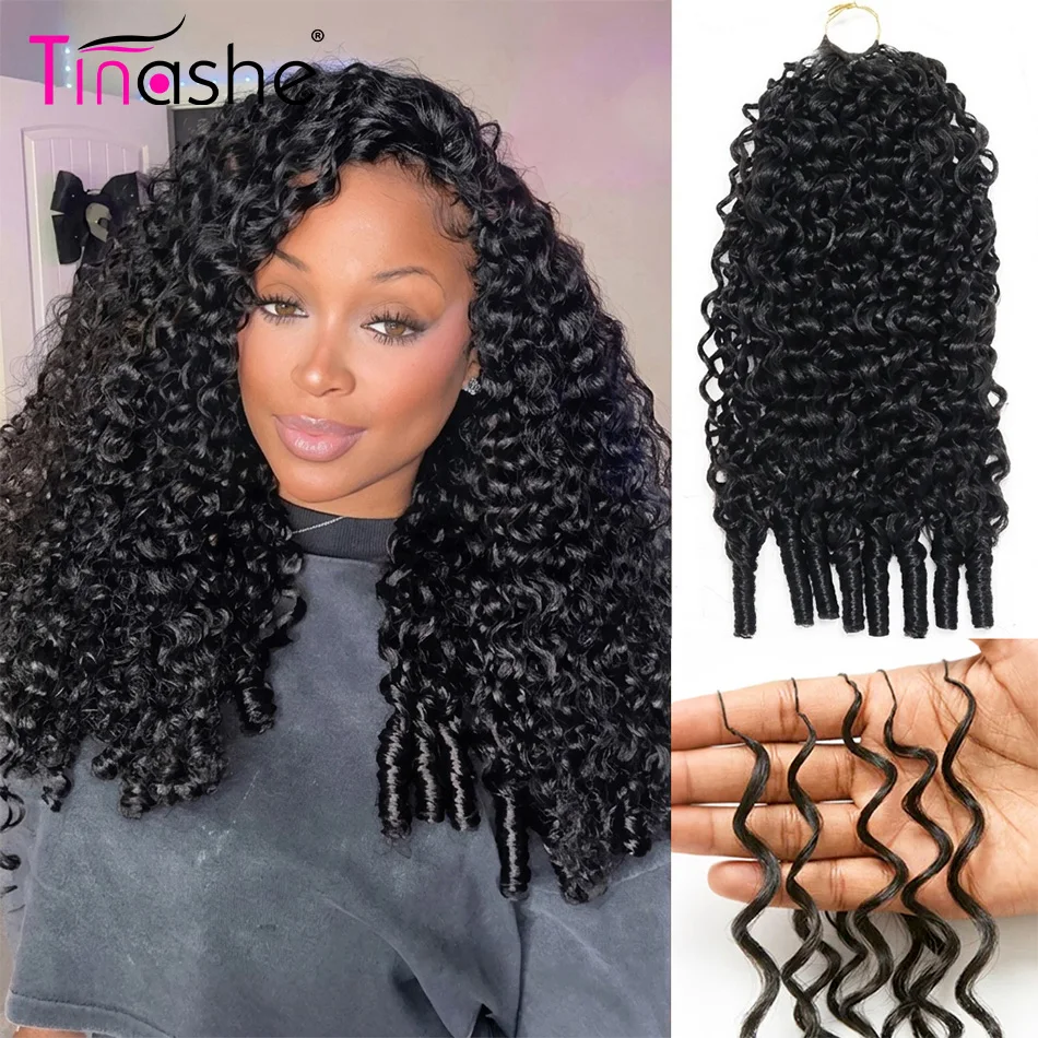 Tinashe Feather Crochet Hair Miracle Knots Boho Braids Burmese Curly Human Hair Extensions