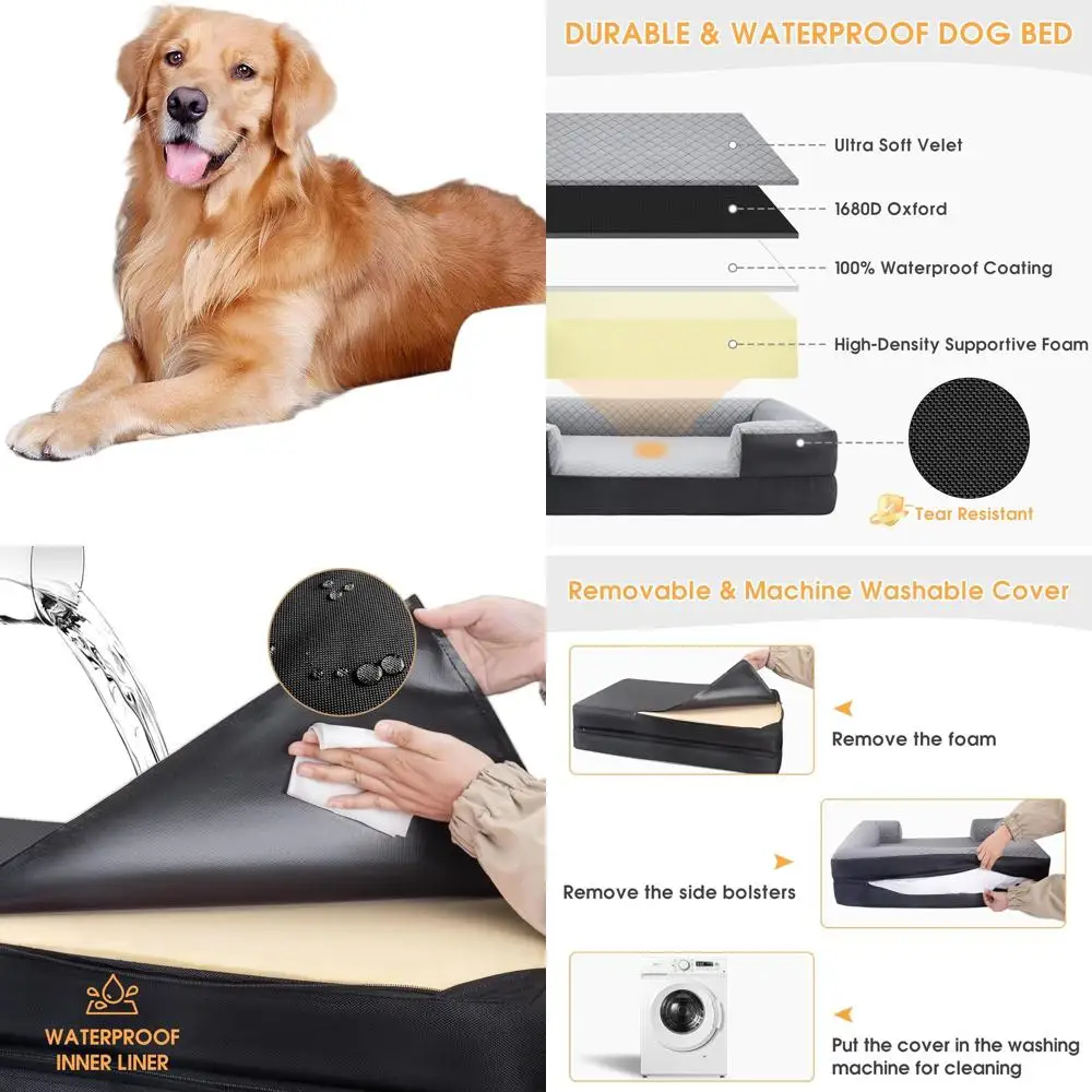 

Водонепроницаемая и устойчивая к царапинам диван-лежанка для собак из вельвета и ткани Оксфорд красного цвета с высокоплотным наполнителем и съемным моющимся чехлом (43x32x6.5)