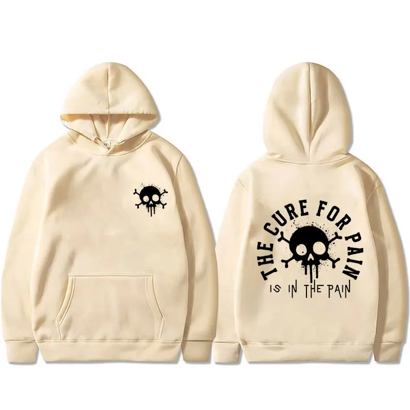 The Cure for Pain Is in The Pain Gym Pump Cover Hoodie Men Women Fitness Oversized Hooded Pullover Male Fashion Vintage Hoodies