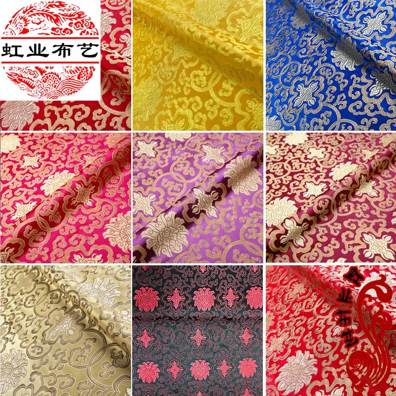 Imitation  silk 150cm rich flower brocade fabric antique cheongsam