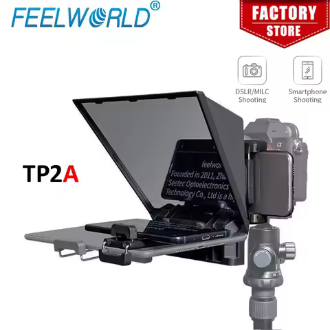 FEELWORLD  TP2A Portable 8 Inch Teleprompter Supports Under 8" DSLR Shooting Smartphone/Tablet Prompting Remote