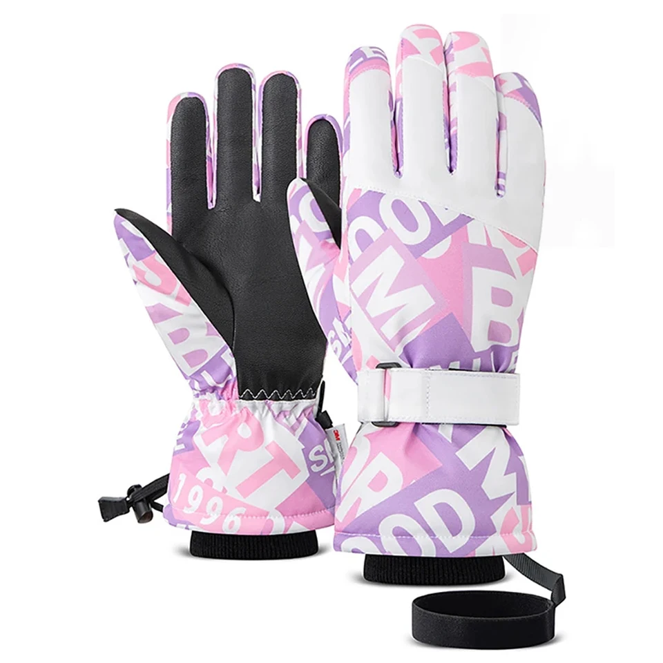 

Winter Ski Gloves Waterproof Touchscreen Function Windproof Plush Mittens Warm Snowmobile Snow Snowboard Thermal Gloves