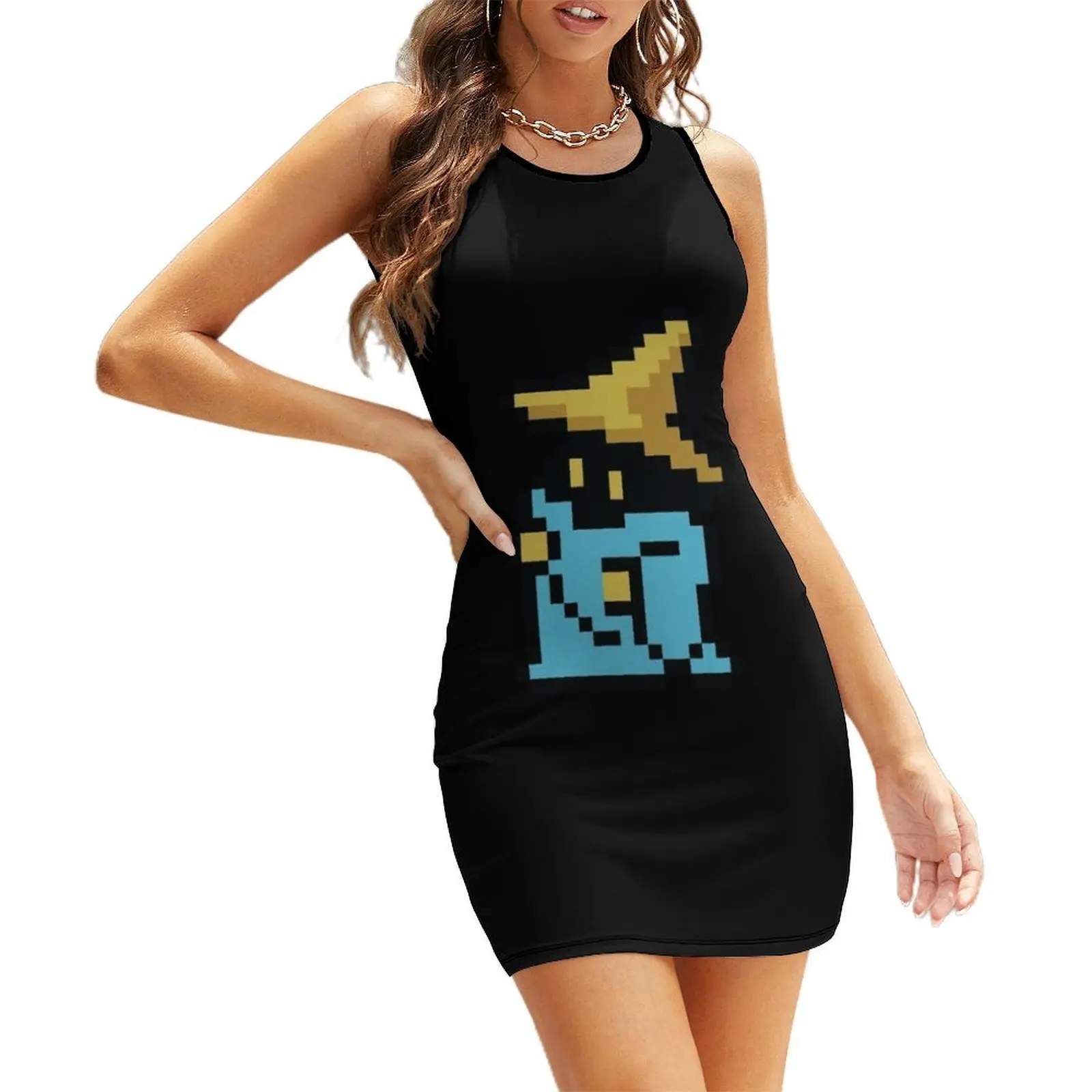 

8bit Black Mage Sleeveless Sundress Aesthetic clothing women's evening dresses dress party night women's dresses luxury