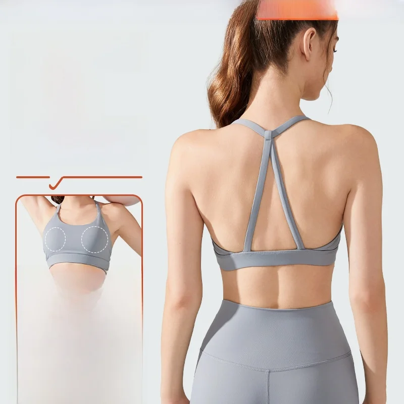 

Женское высокопрочное противоударное спортивное нижнее белье, жилет для йоги, антипровисающий быстросохнущий бюстгальтер с эффектом пуш-ап для фитнеса с красивой спиной