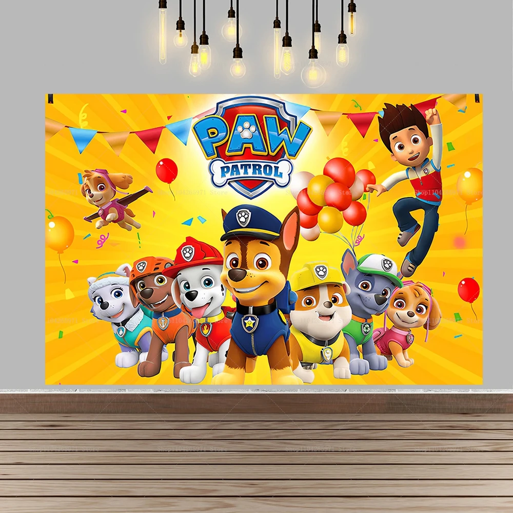 Kids Birthday Studio Backdrop PAW Patrol Rescue Dog Vinyl Banner Baby Shower Portrait Photography Background Supplies - view 5
